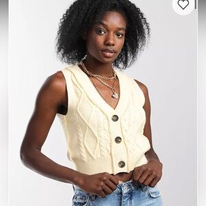 Free people denson cable knit cropped vest